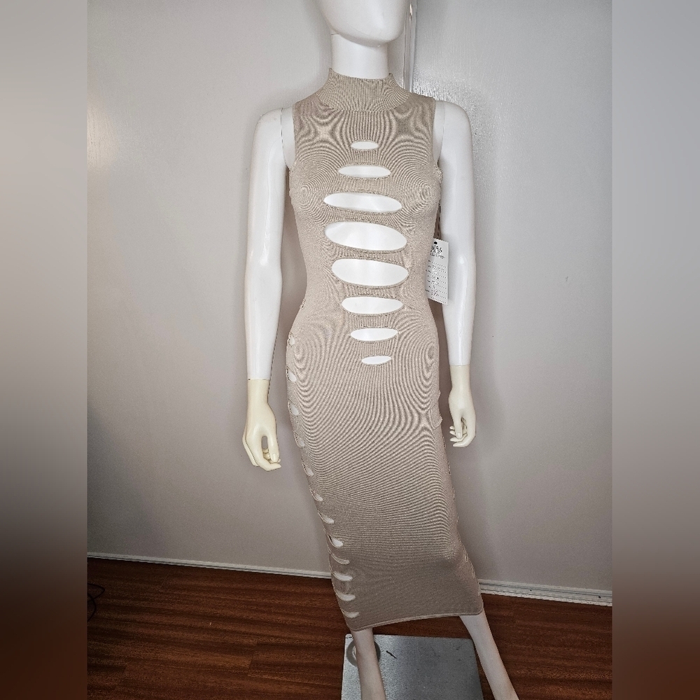 Women's Sexy Cut Out Sleeveless Maxi Dress Bodycon Party Club Long Dress Size S - Picture 1 of 13